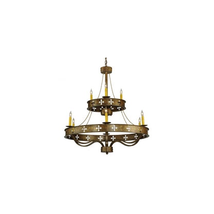 Byzantine 9 Light 38" Wide Taper Candle Style Chandelier