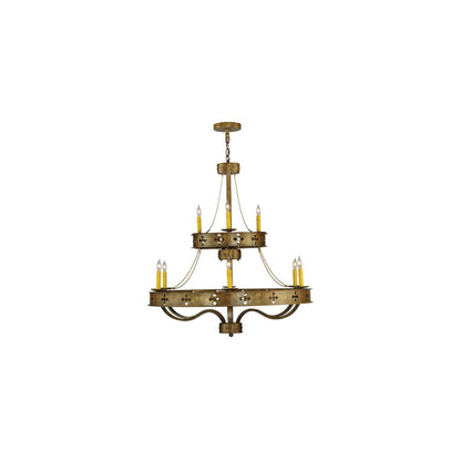 Byzantine 9 Light 38" Wide Taper Candle Style Chandelier