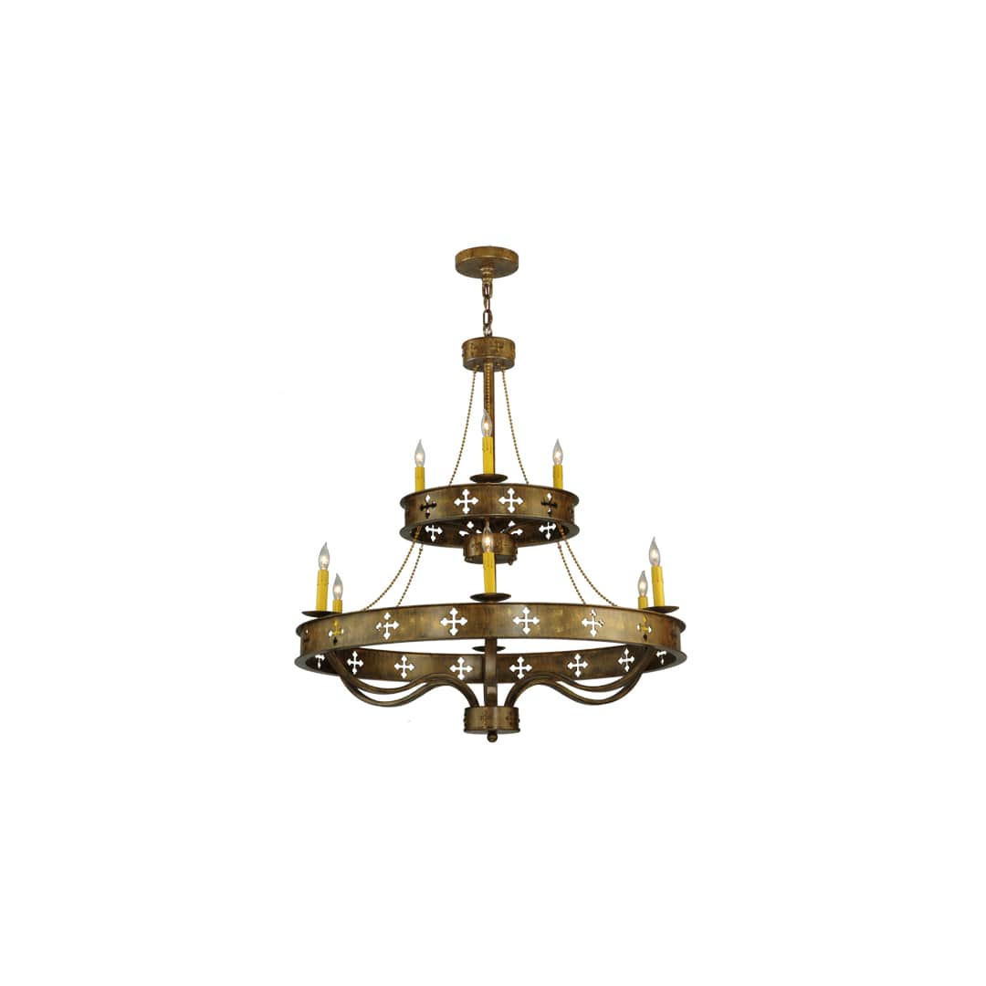 Byzantine 9 Light 38" Wide Taper Candle Style Chandelier