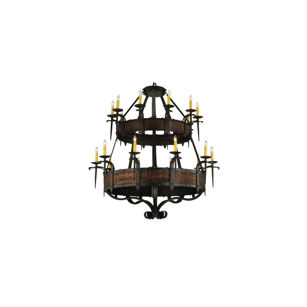 Costello 20 Light 48" Wide Taper Candle Style Chandelier - Burnished Copper / Wrought Iron Finish