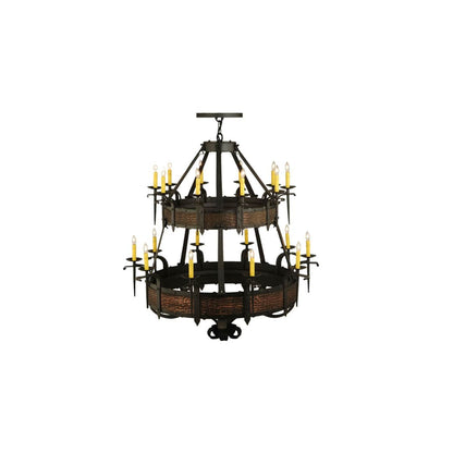 Costello 20 Light 48" Wide Taper Candle Style Chandelier - Burnished Copper / Wrought Iron Finish