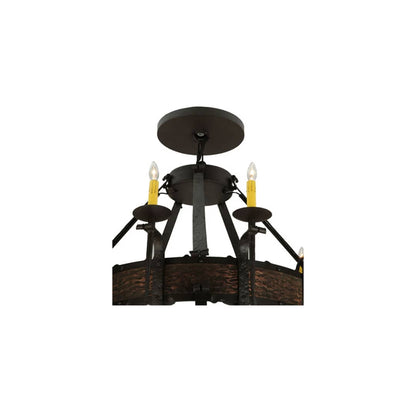 Costello 20 Light 48" Wide Taper Candle Style Chandelier - Burnished Copper / Wrought Iron Finish