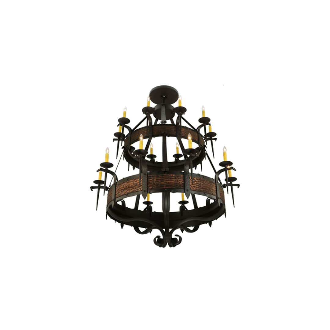 Costello 20 Light 48" Wide Taper Candle Style Chandelier - Burnished Copper / Wrought Iron Finish