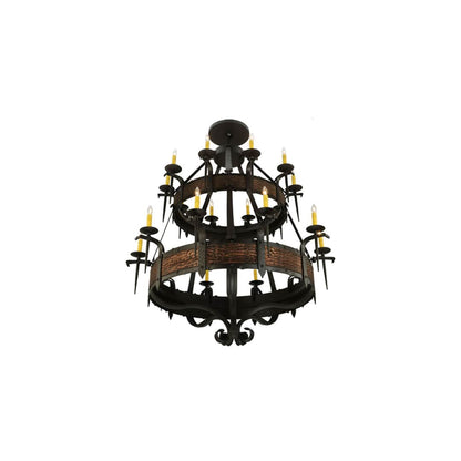 Costello 20 Light 48" Wide Taper Candle Style Chandelier - Burnished Copper / Wrought Iron Finish