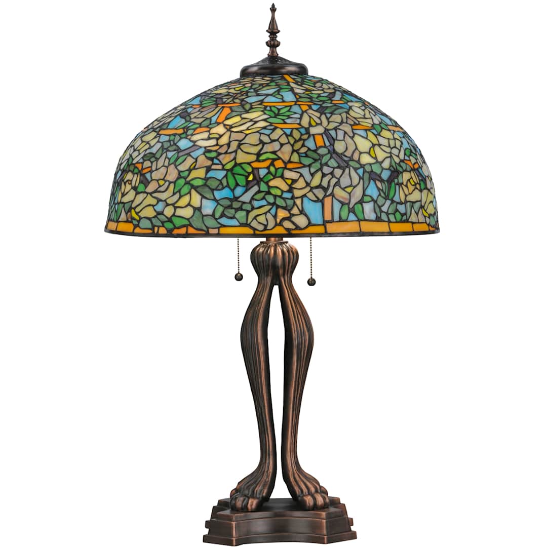 Labernum Trellis 2 Light 35.5" Tall Hand-Crafted Table Lamp with Stained Glass