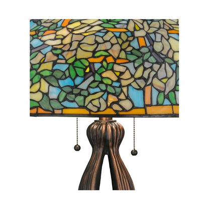 Labernum Trellis 2 Light 35.5" Tall Hand-Crafted Table Lamp with Stained Glass