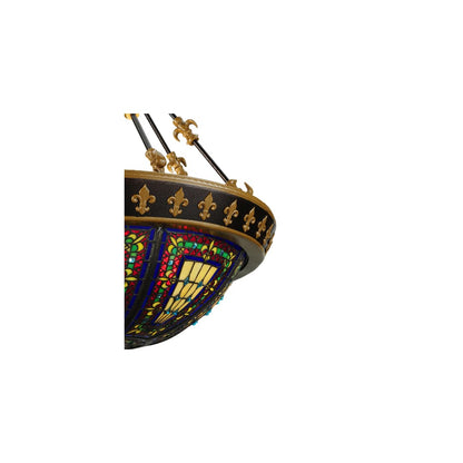 Fleur-de-lis 3 Light 28" Wide Pendant