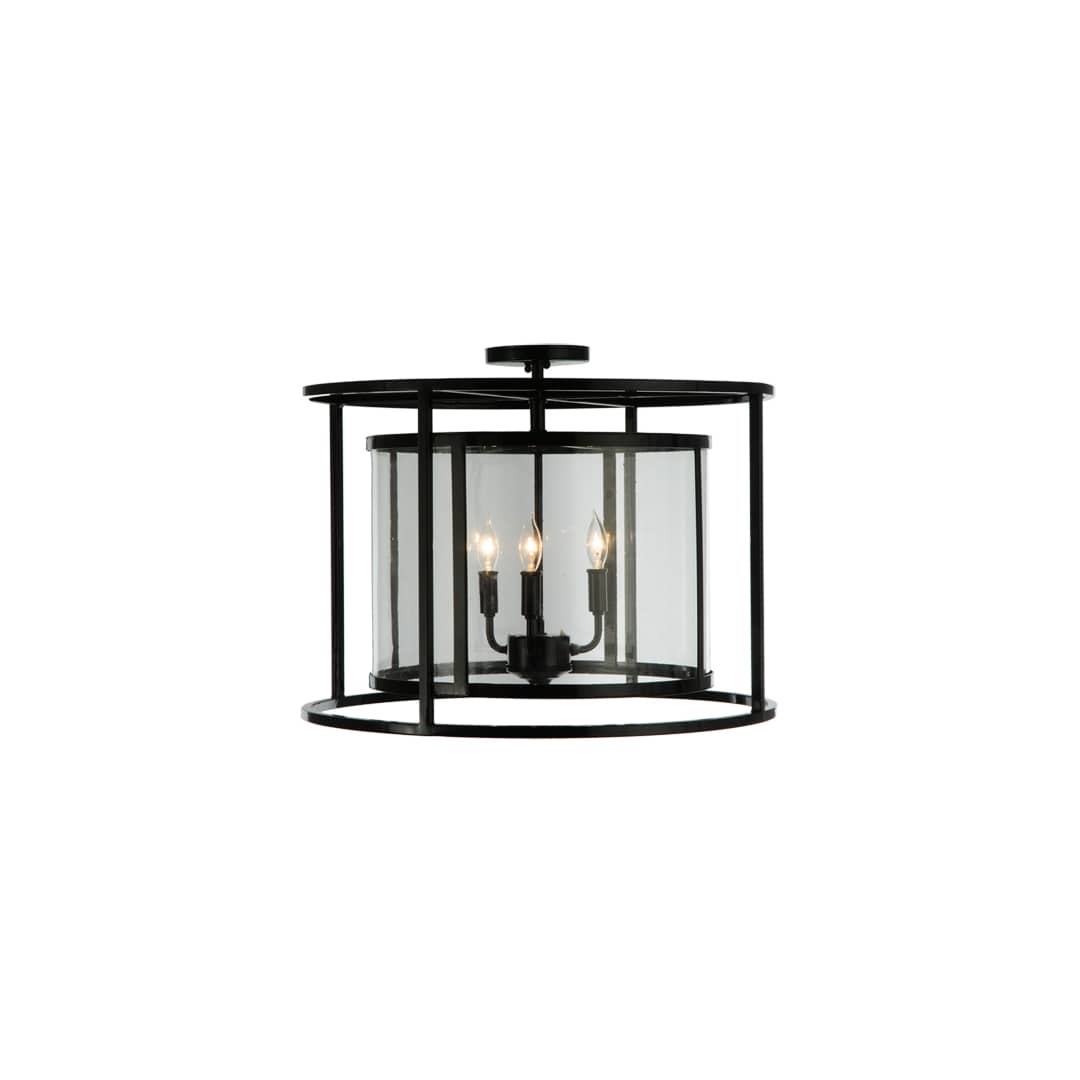 Kitzi Cilindro 3 Light 22" Wide Semi-Flush Drum Ceiling Fixture