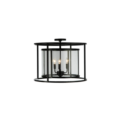 Kitzi Cilindro 3 Light 22" Wide Semi-Flush Drum Ceiling Fixture
