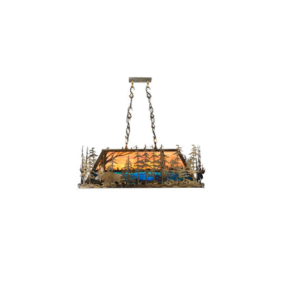 Moose through the Trees 6 Light 19" Wide Linear Pendant