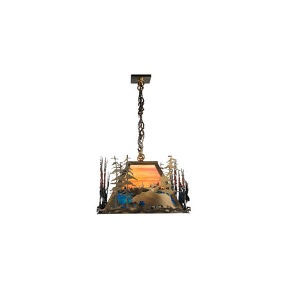 Moose through the Trees 6 Light 19" Wide Linear Pendant