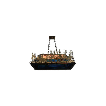Moose through the Trees 6 Light 19" Wide Linear Pendant