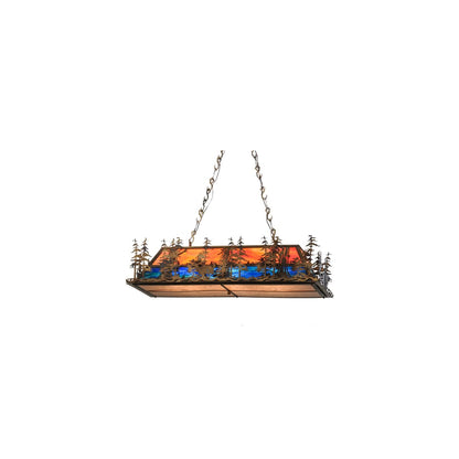Deer through the Trees 6 Light 20" Wide Linear Pendant