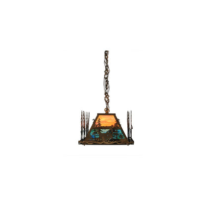 Deer through the Trees 6 Light 20" Wide Linear Pendant