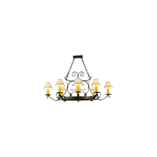 Hand forged 8 Light 39" Wide Ring Chandelier