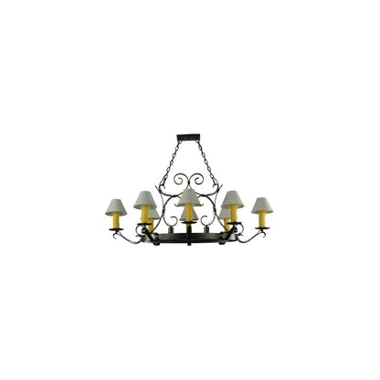 Hand forged 8 Light 39" Wide Ring Chandelier