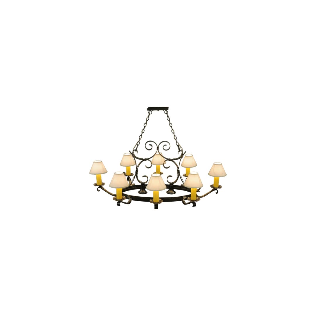 Hand forged 8 Light 39" Wide Ring Chandelier