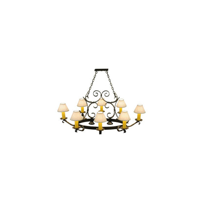 Hand forged 8 Light 39" Wide Ring Chandelier