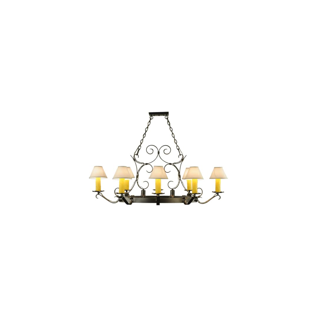 Hand forged 8 Light 39" Wide Ring Chandelier