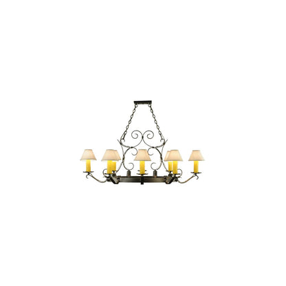Hand forged 8 Light 39" Wide Ring Chandelier