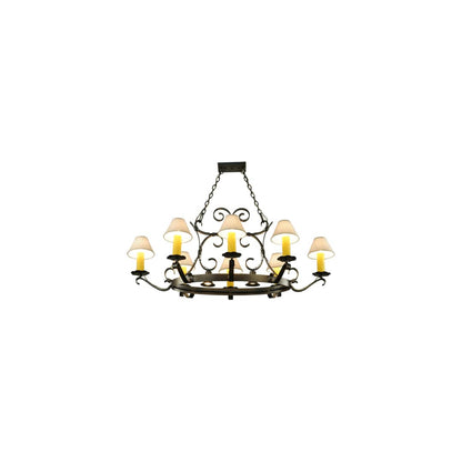 Hand forged 8 Light 39" Wide Ring Chandelier