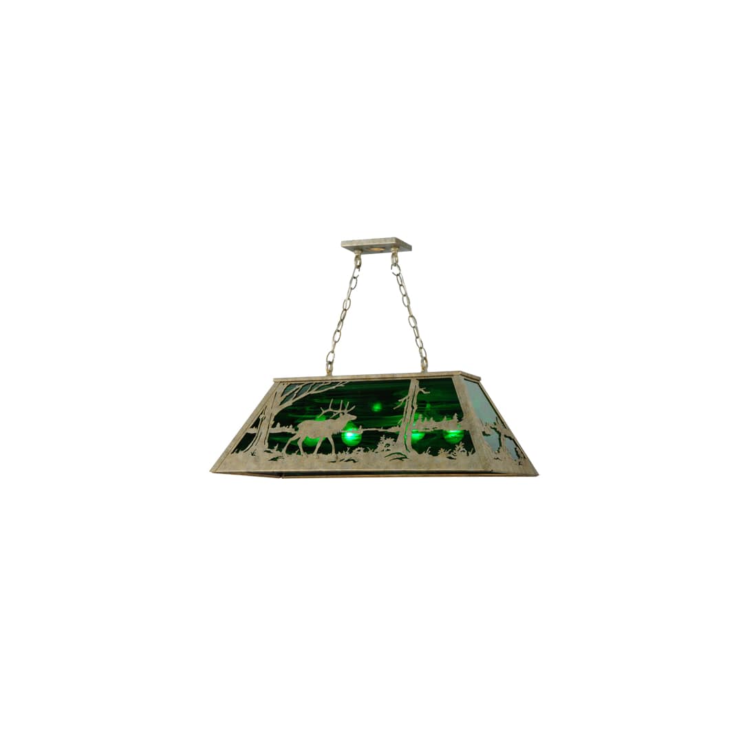 Elk at Lake 6 Light 17" Wide Linear Pendant