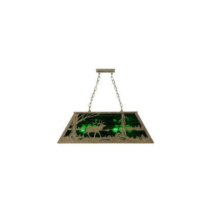 Elk at Lake 6 Light 17" Wide Linear Pendant