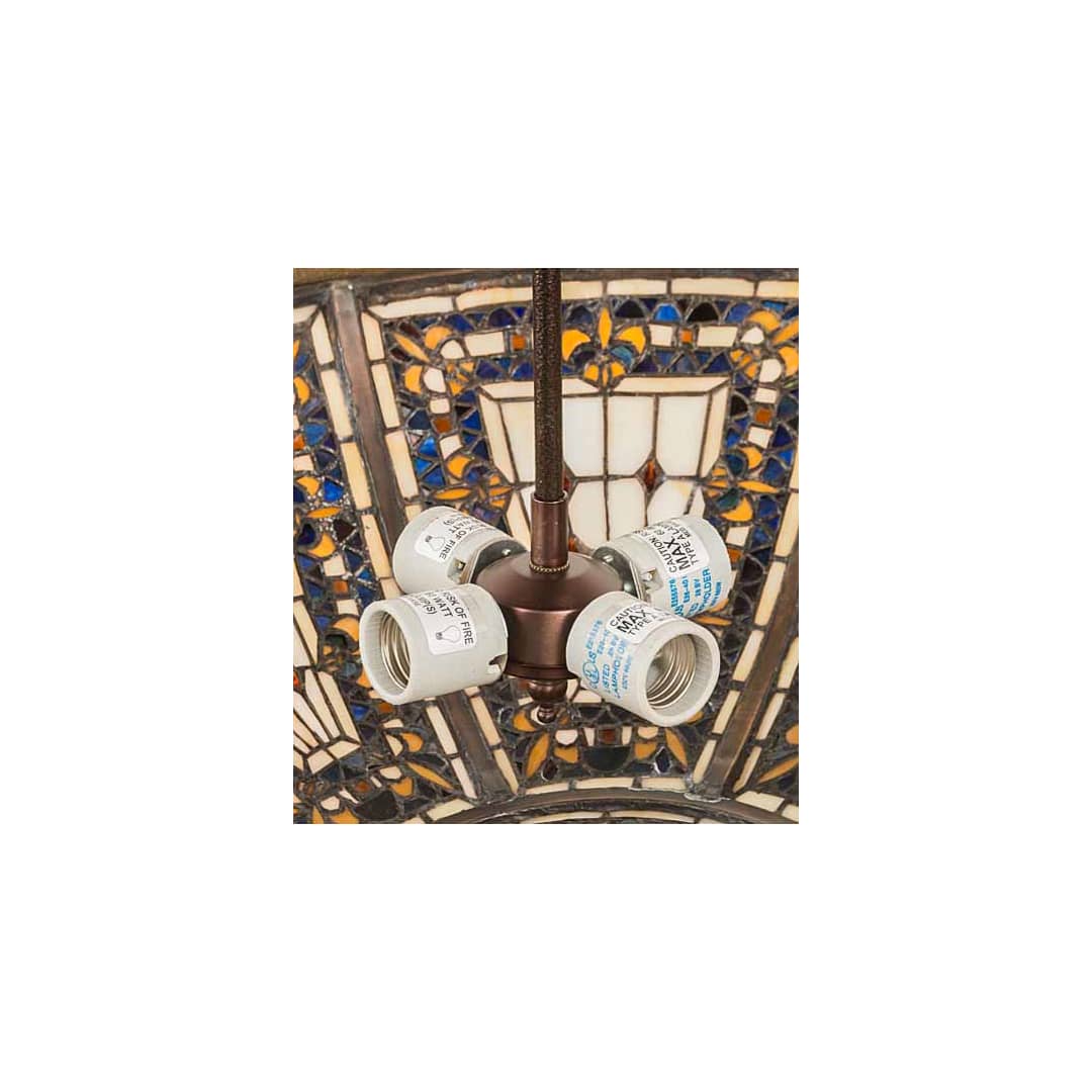Fleur-de-lis 4 Light 28" Wide Semi-Flush Bowl Ceiling Fixture - Copper Vein / Nu Gold Finish