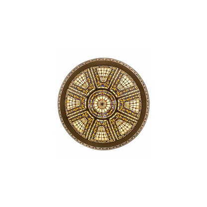 Fleur-de-lis 4 Light 28" Wide Semi-Flush Bowl Ceiling Fixture - Copper Vein / Nu Gold Finish