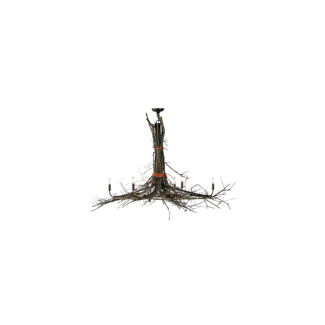 Long Twigs 6 Light 36" Wide Ring Chandelier