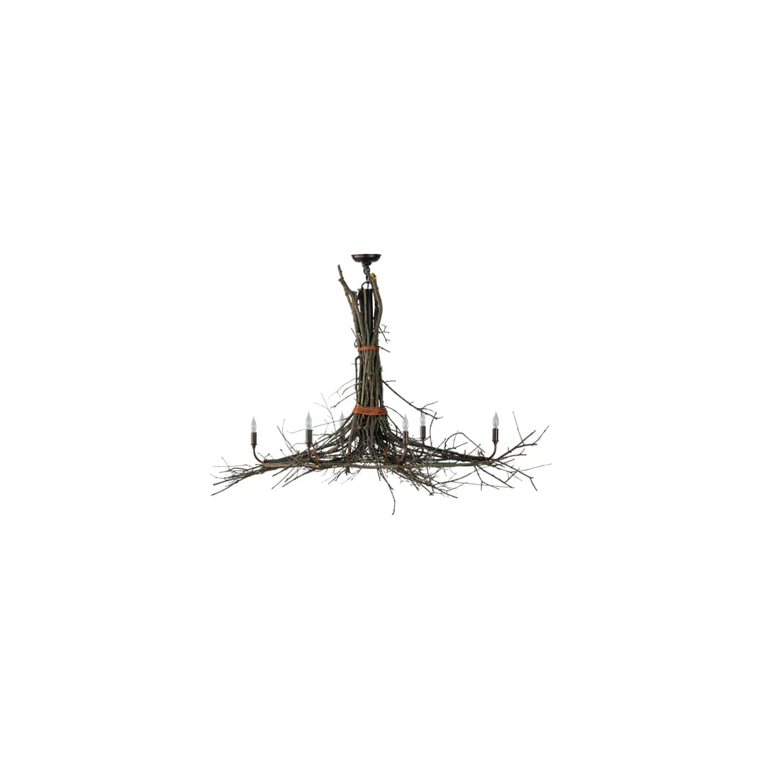 Long Twigs 6 Light 36" Wide Ring Chandelier