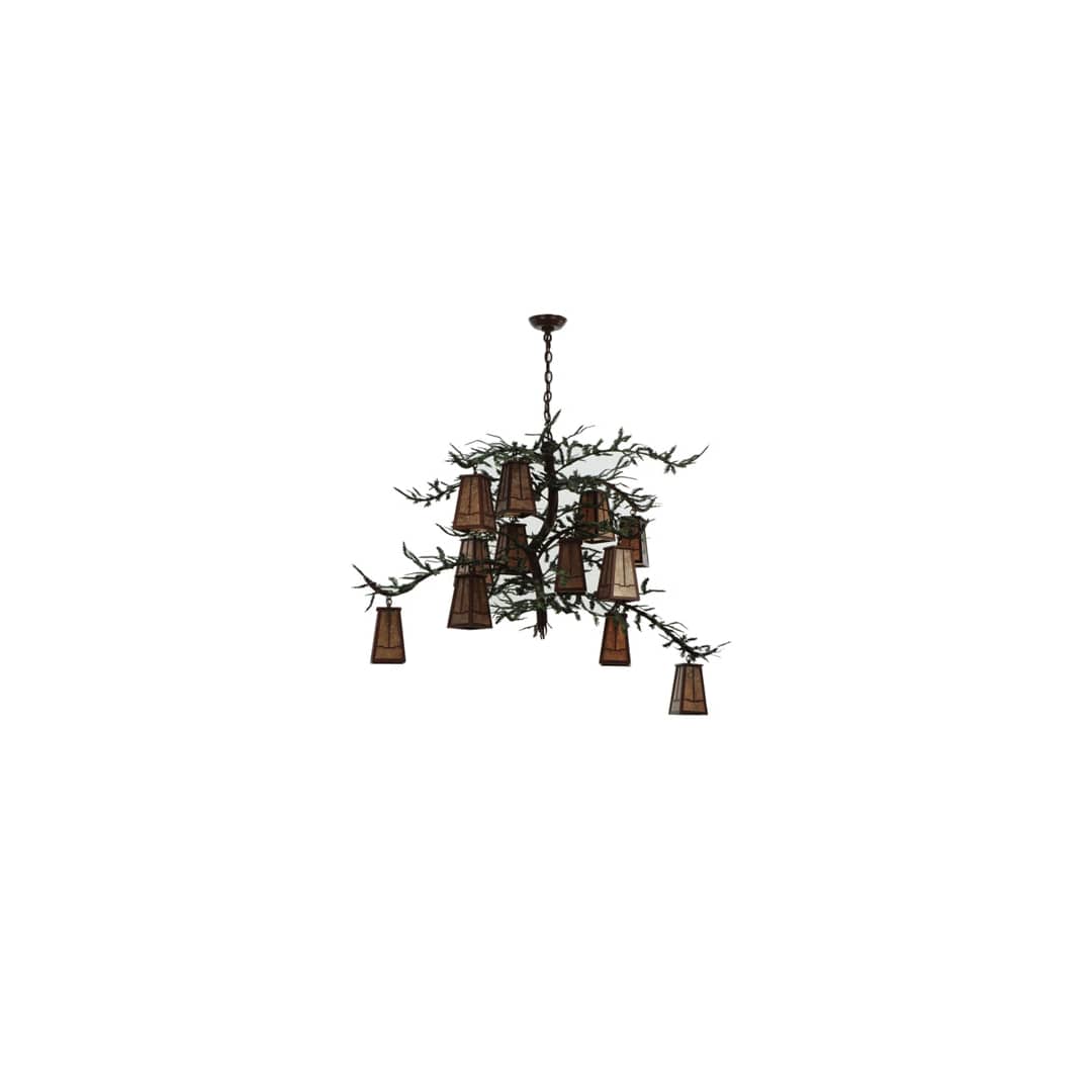 Pine Branch Valley View 12 Light 54" Wide Chandelier