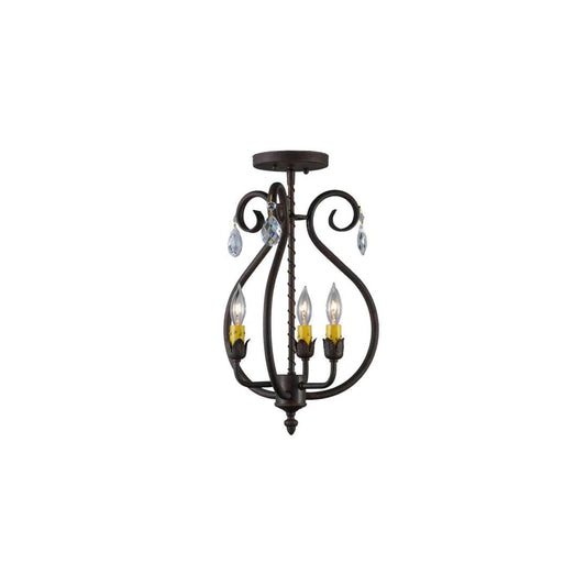 Antonia 3 Light 12" Wide Semi-flush Ceiling Fixture