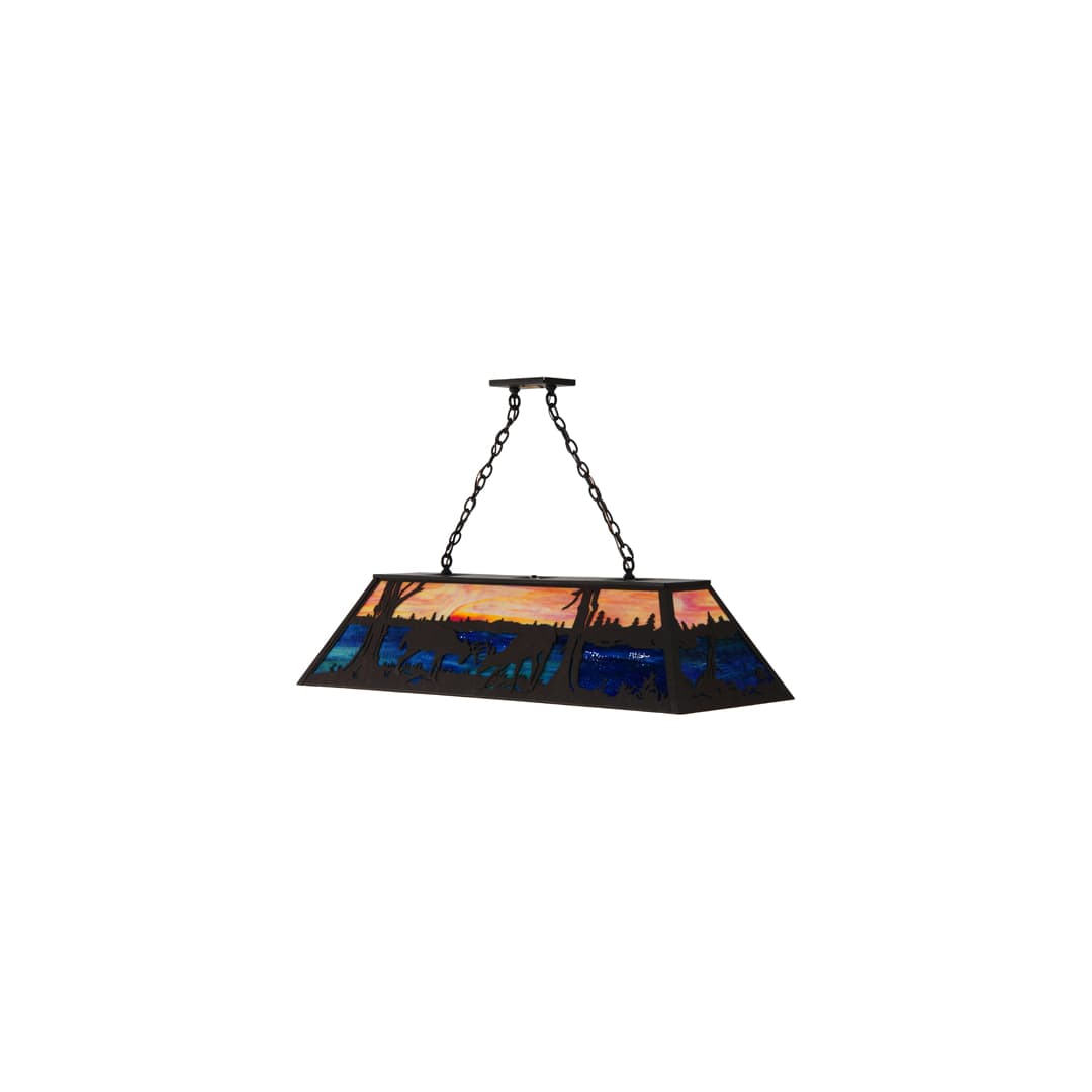 Battling Bucks 9 Light 17" Wide Linear Pendant