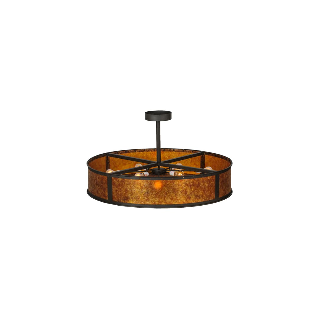 Smythe Craftsman 8 Light 44" Wide Semi-Flush Drum Ceiling Fixture