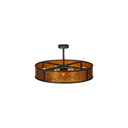 Smythe Craftsman 8 Light 44" Wide Semi-Flush Drum Ceiling Fixture