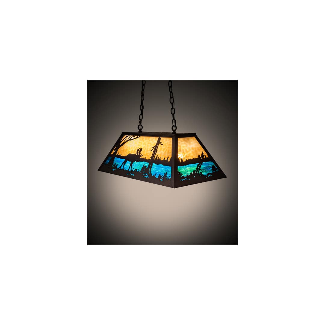 Moose at Lake 6 Light 17" Wide Linear Pendant