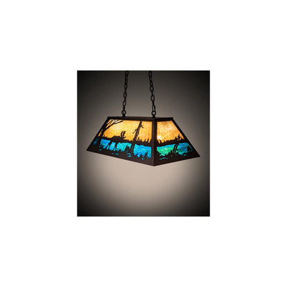 Moose at Lake 6 Light 17" Wide Linear Pendant
