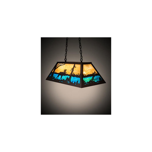 Moose at Lake 6 Light 17" Wide Linear Pendant