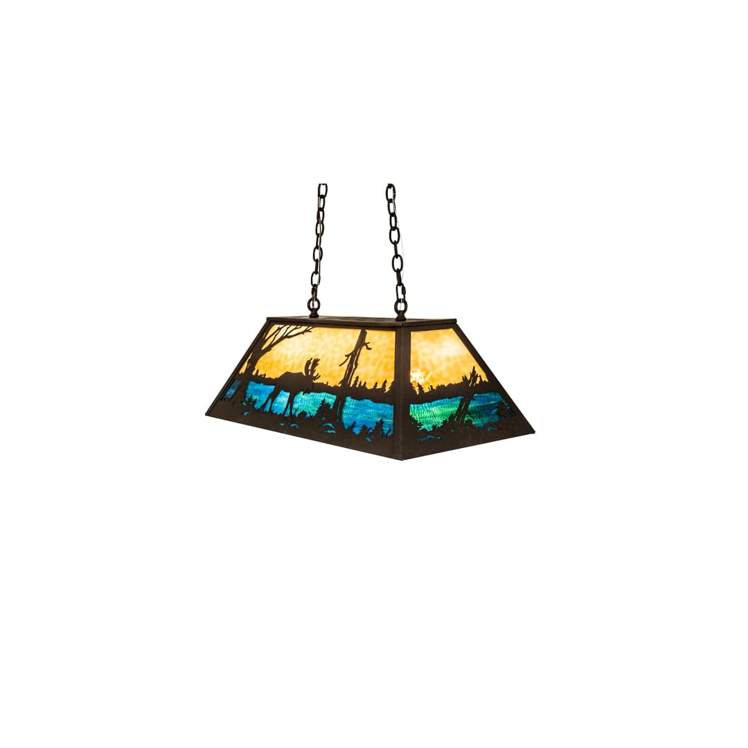 Moose at Lake 6 Light 17" Wide Linear Pendant