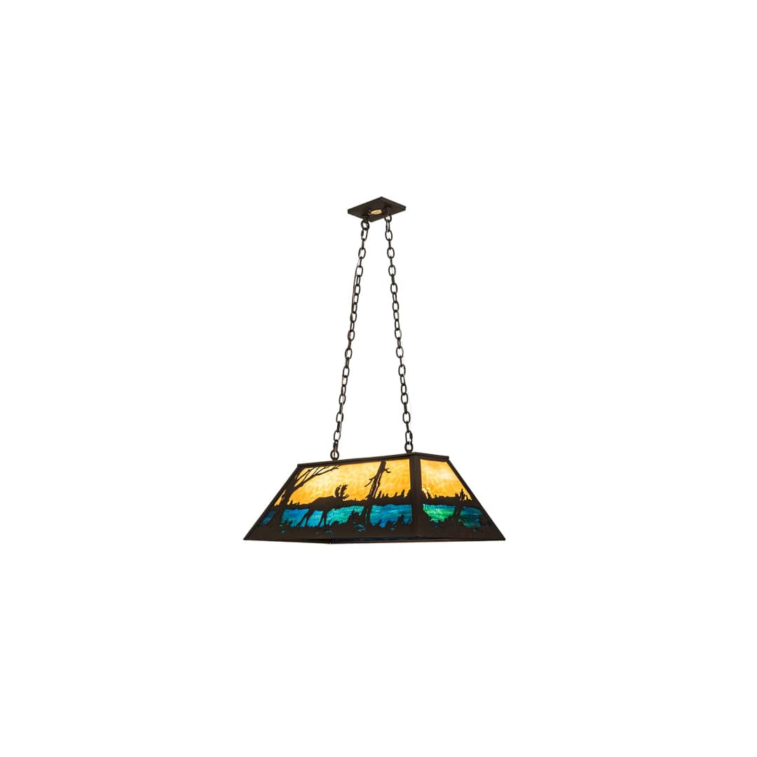 Moose at Lake 6 Light 17" Wide Linear Pendant