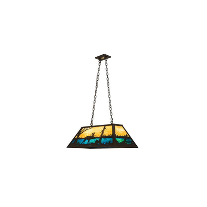 Moose at Lake 6 Light 17" Wide Linear Pendant