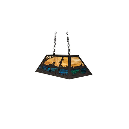 Moose at Lake 6 Light 17" Wide Linear Pendant