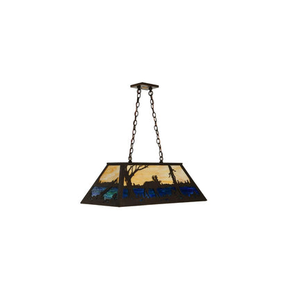 Moose at Lake 6 Light 17" Wide Linear Pendant