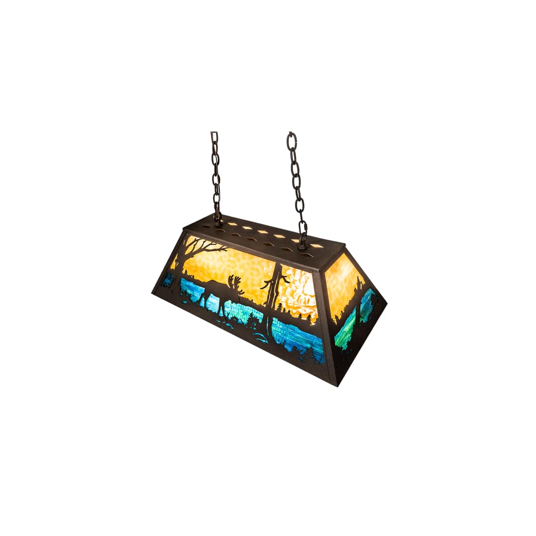 Moose at Lake 6 Light 17" Wide Linear Pendant