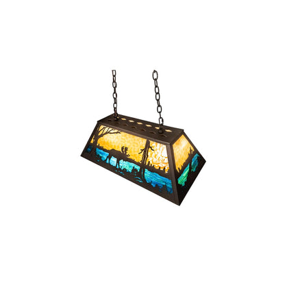 Moose at Lake 6 Light 17" Wide Linear Pendant