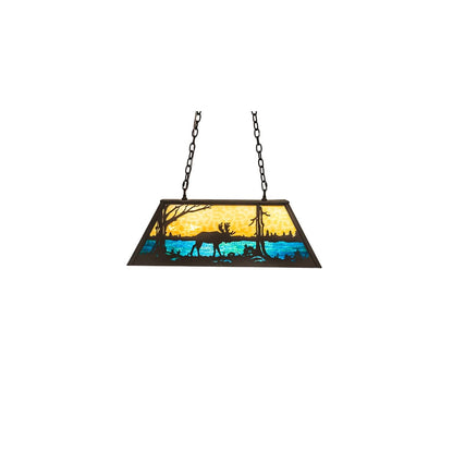 Moose at Lake 6 Light 17" Wide Linear Pendant