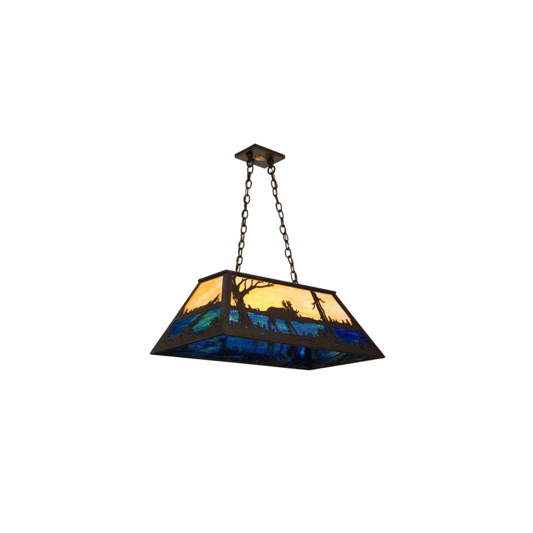 Moose at Lake 6 Light 17" Wide Linear Pendant