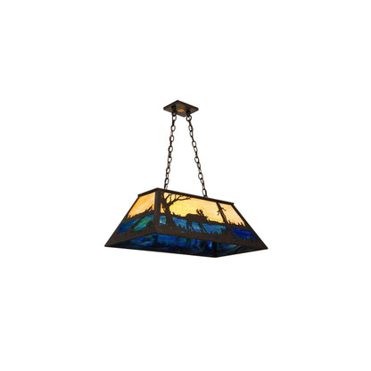Moose at Lake 6 Light 17" Wide Linear Pendant
