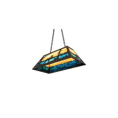 Moose at Lake 6 Light 17" Wide Linear Pendant